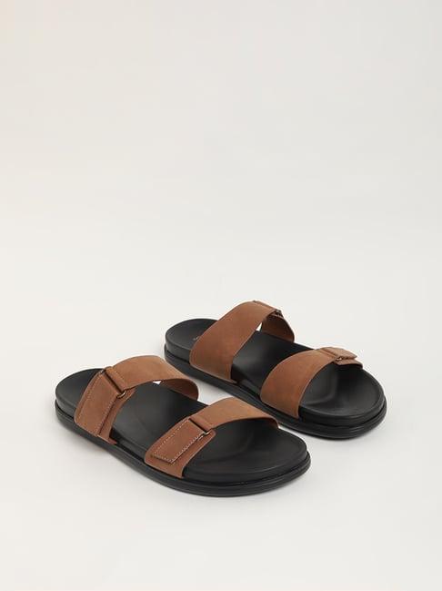 soleplay by westside brown strap-on sandals