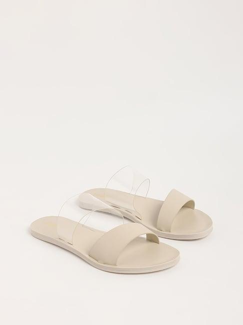 luna blu by westside ivory double-strap slides