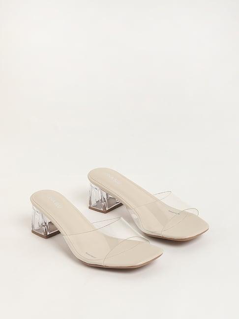 luna blu by westside ivory heel sandals