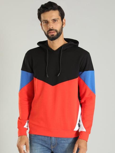 indian terrain multicolor regular fit hooded sweatshirt