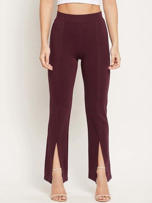 madame maroon high rise pants