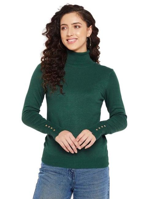 madame bottle green regular fit sweater