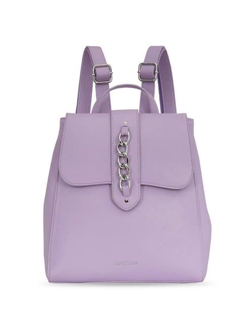 united colors of benetton astrid lavender pu solid backpack