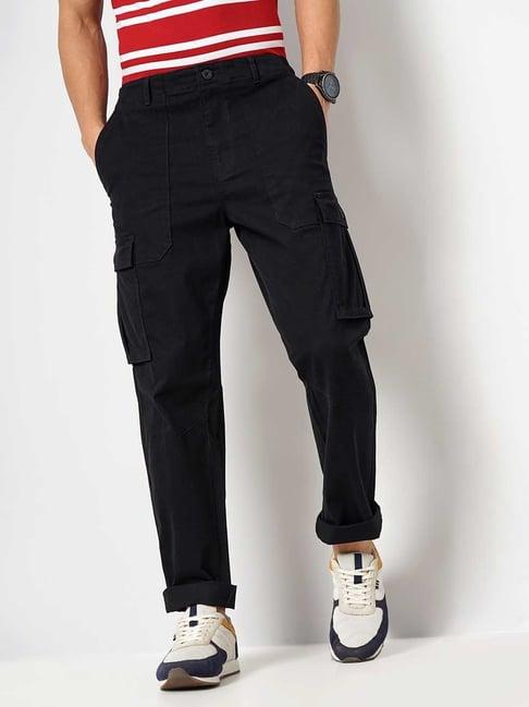 celio* black regular fit cargos