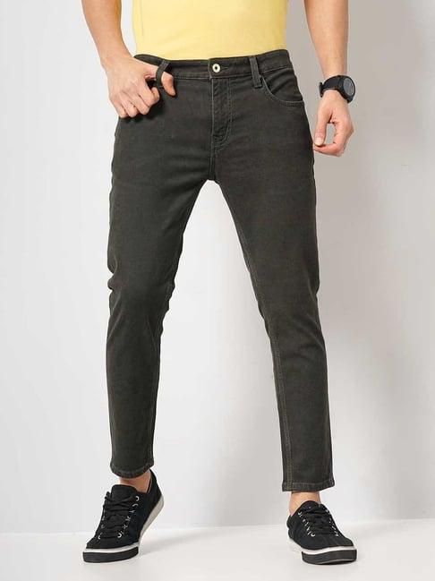 celio* dark olive skinny fit lightly washed jeans