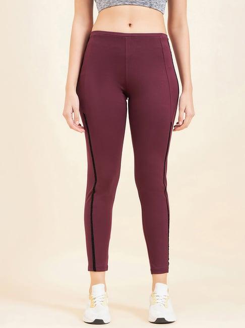 sweet dreams maroon striped sports tights