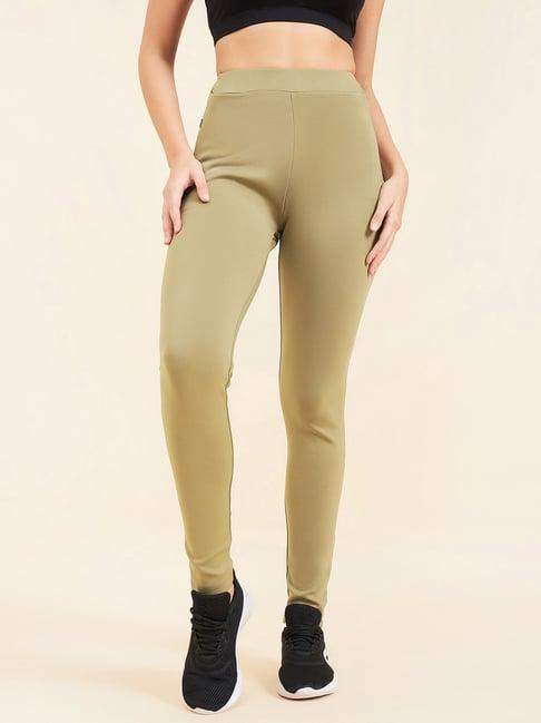 sweet dreams olive green mid rise sports tights