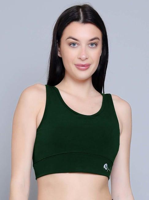 n-gal green logo print sports bra