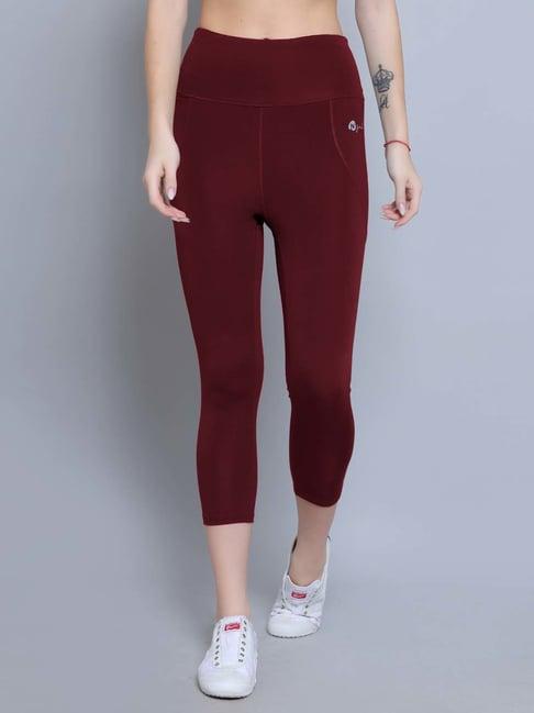 n-gal maroon logo print tights