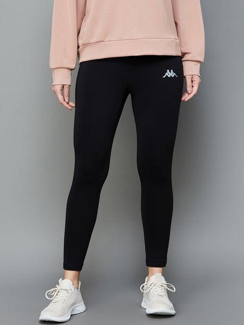 kappa black mid rise sports tights