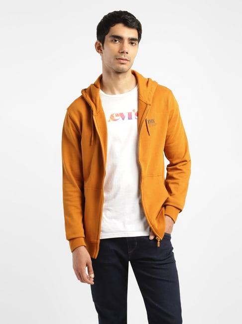 levi's brown regular fit hooded sweatshirt