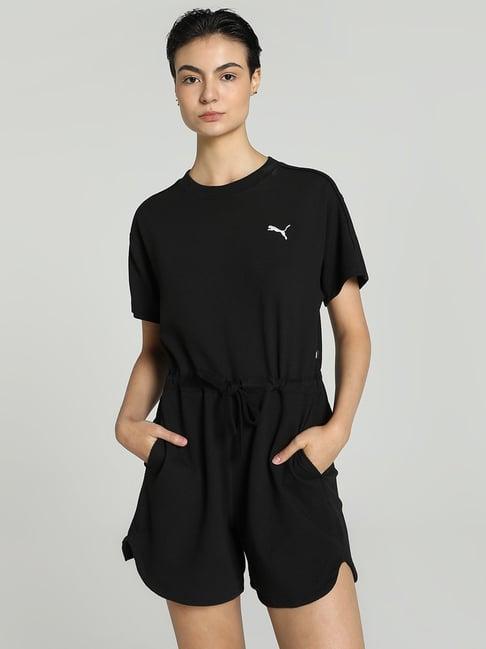 puma black self pattern playsuit