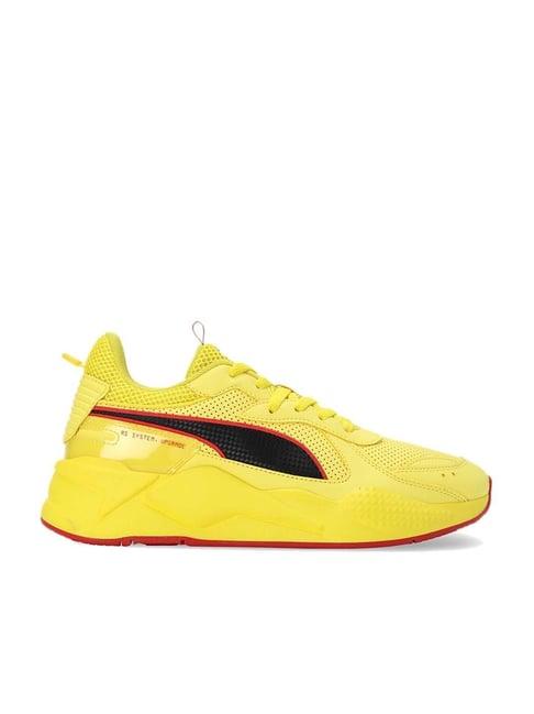 puma men's scuderia ferrari rs-x yellow casual sneakers