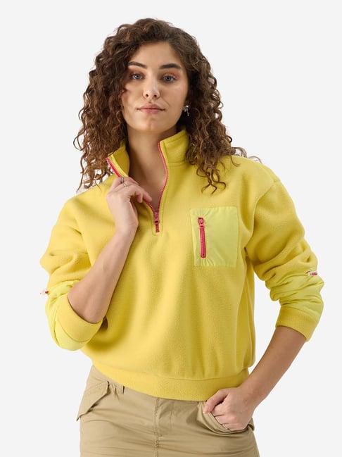 the souled store yellow loose fit sweatshirt