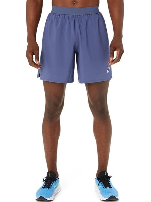 asics blue regular fit sports shorts