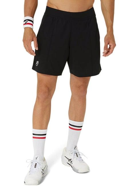 asics black regular fit sports shorts