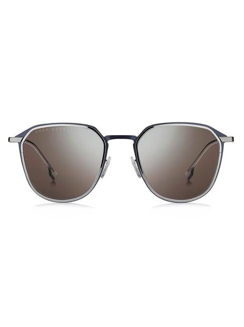 hugo boss silver rectangular sunglasses for men