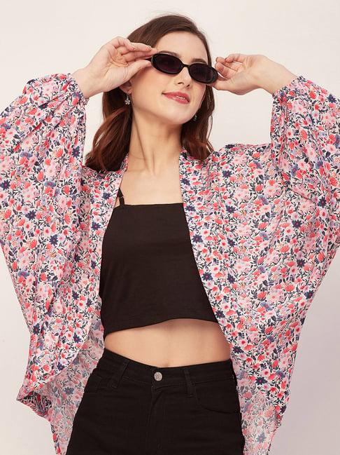 moomaya multicolor floral print shrug