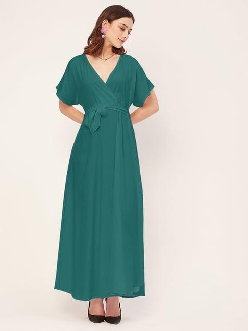 moomaya teal relaxed fit maxi dress