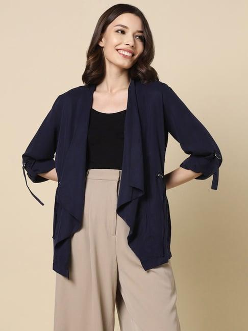 allen solly navy regular fit shrug