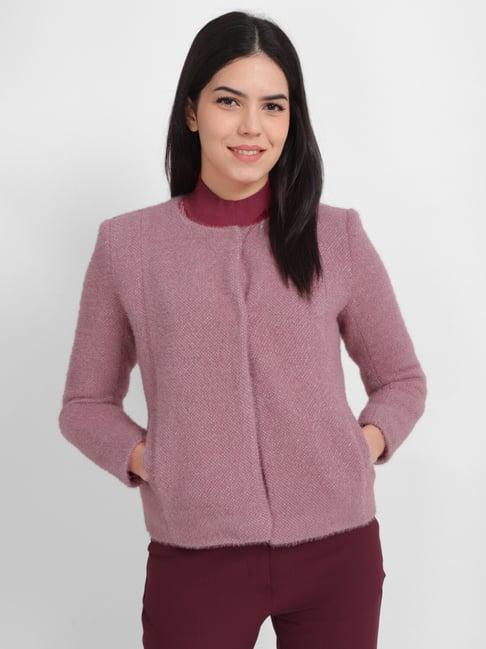 allen solly pink textured pattern jacket