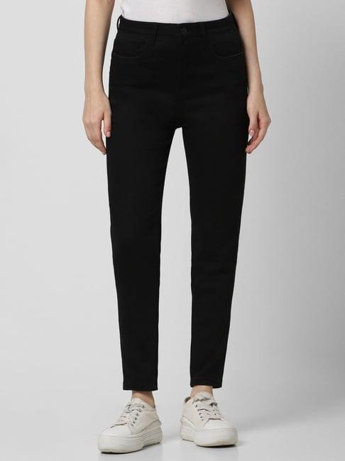 van heusen black cotton mid rise jeans