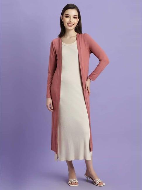 forever 21 pink regular fit long shrug