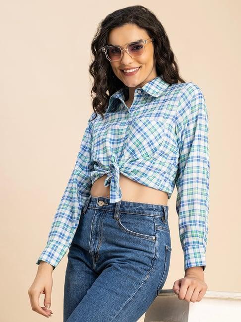 moomaya blue checks shirt