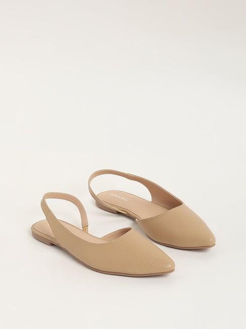 luna blu by westside taupe sling-back mules