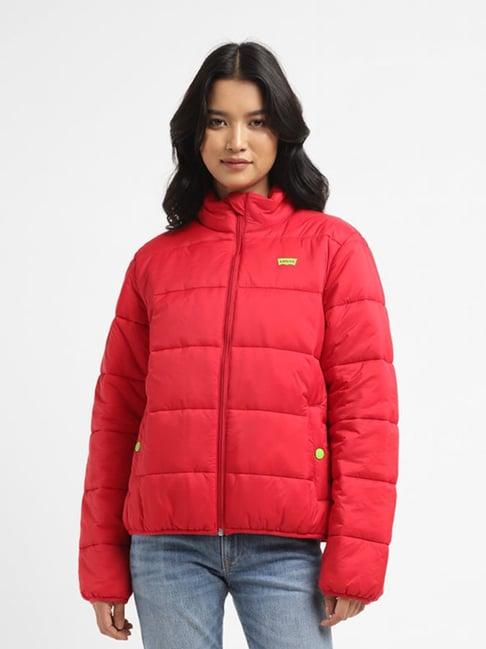 levi's red graphic print puffer jacket