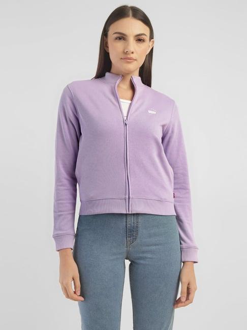 levi's lavender cotton logo print sweatshirt