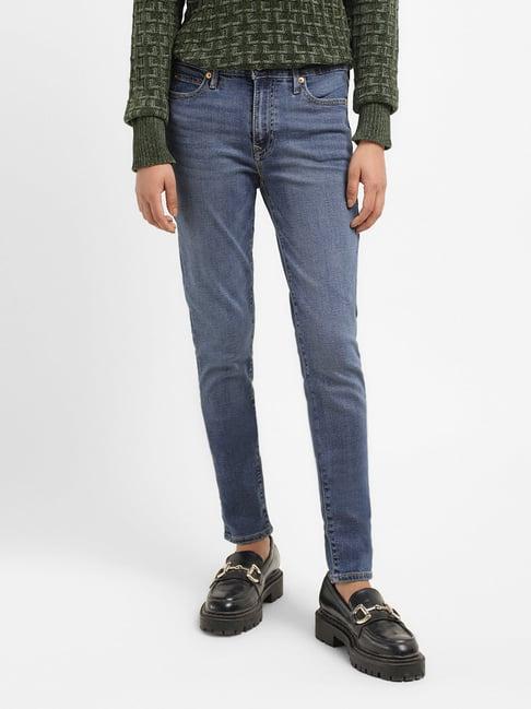 levi's blue blended skinny fit mid rise jeans