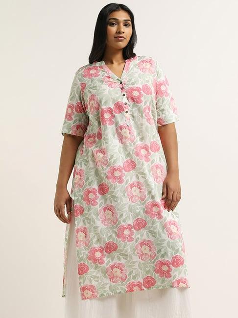 diza by westside pink floral printed kurta