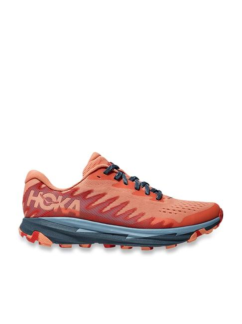 hoka women's w torrent 3 papaya & real teal running shoes