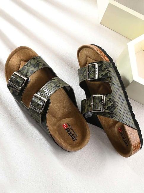 spykar men's olive casual sandals