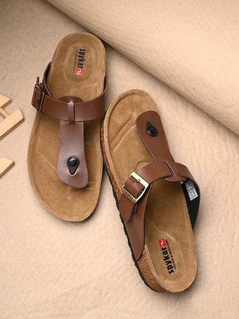 spykar men's mocha thong sandals