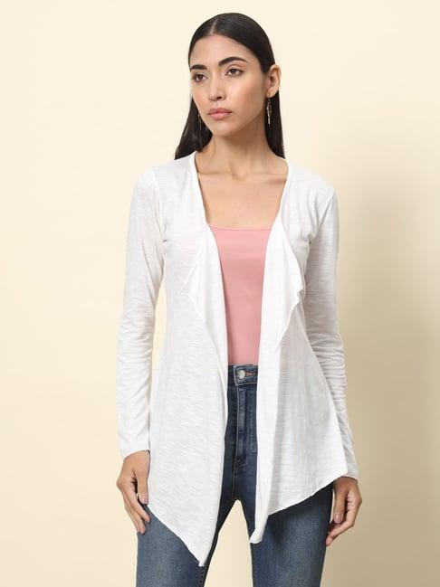 trend arrest white regular fit shrug