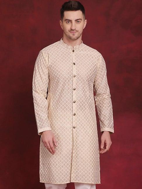 jompers golden regular fit embroidered kurta