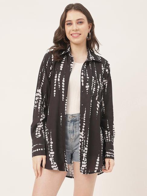 moomaya black printed shirt