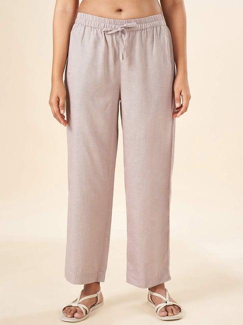 akkriti by pantaloons grey mid rise pants