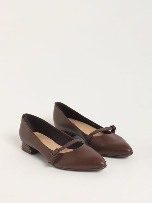 luna blu by westside brown mary jane heeled shoes