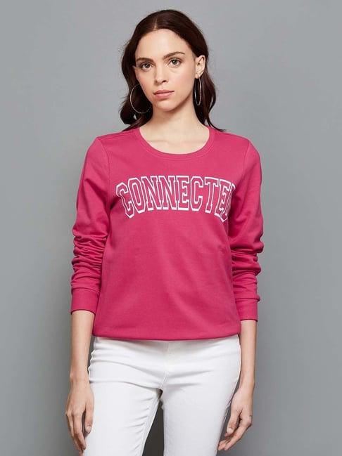 fame forever by lifestyle pink printed sweatshirt