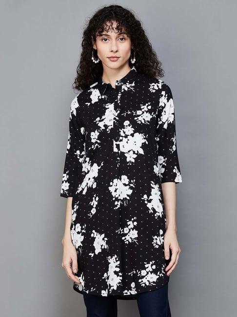 colour me by melange black printed tunic