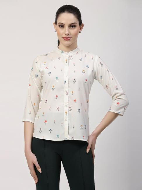 office & you cream printed shirt