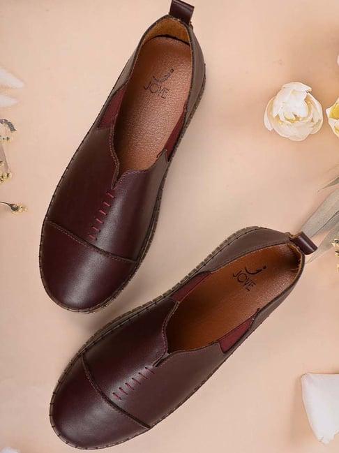 jove women's maroon casual loafers