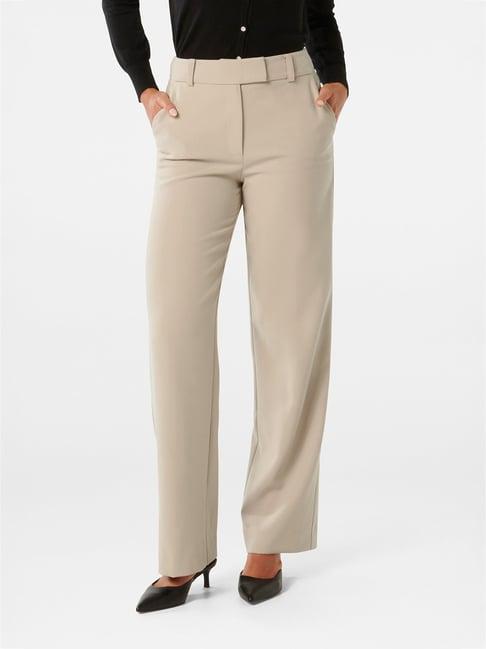 forever new beige regular fit high rise pants