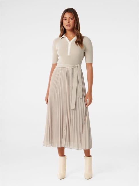 forever new cream regular fit midi dress