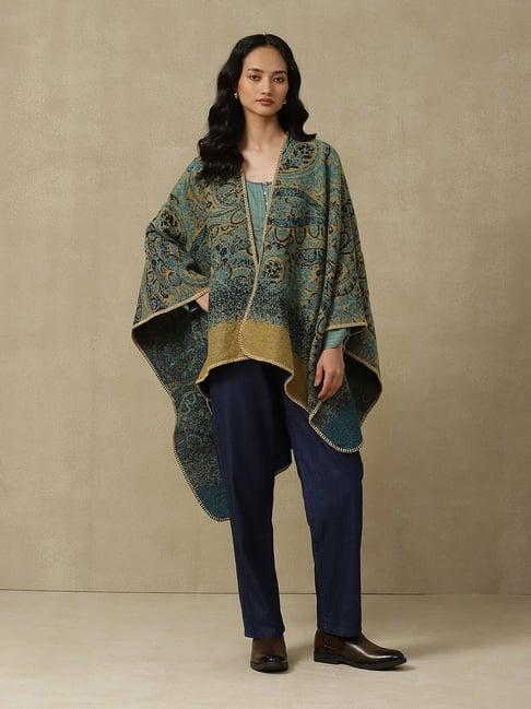 aarke ritu kumar green printed shrug