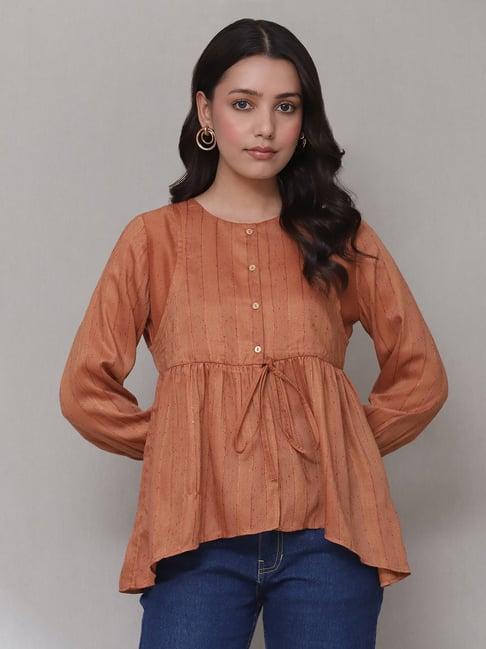 aarke ritu kumar rust striped top