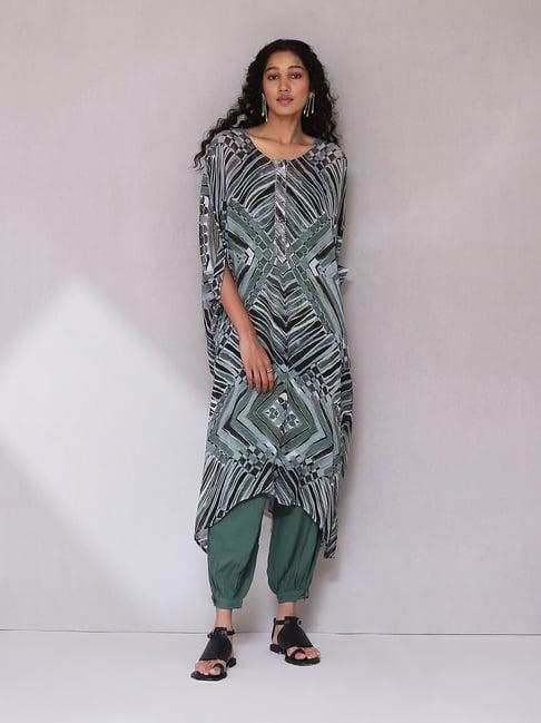 aarke ritu kumar green printed kurta with pants